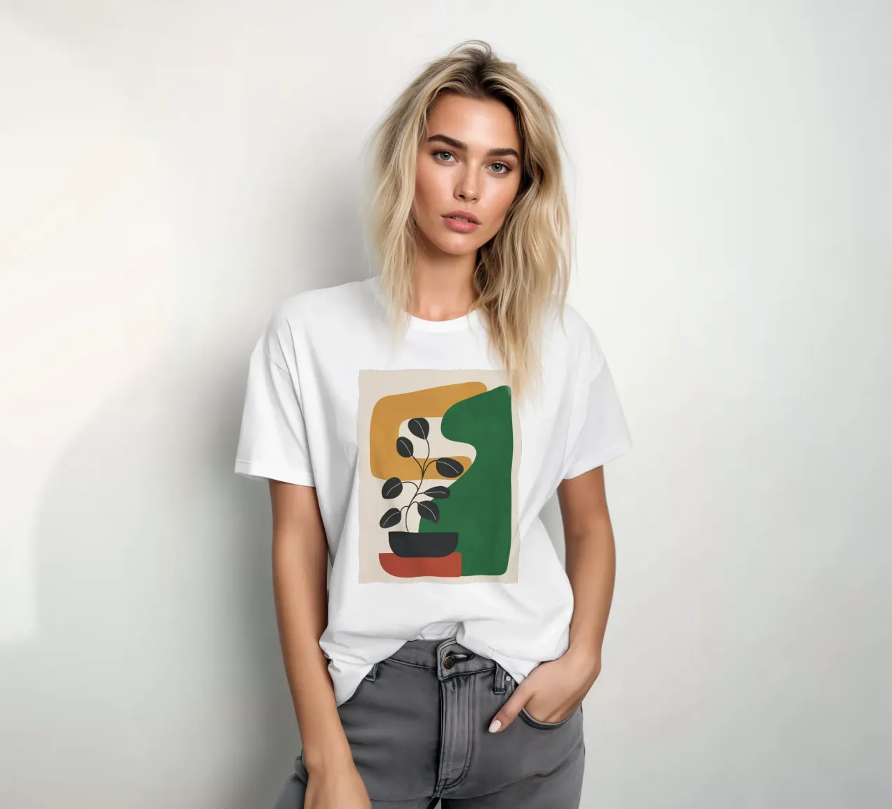 Modern Abstract Minimal Shapes Branches Art 4 t-shirt da Nadjaa