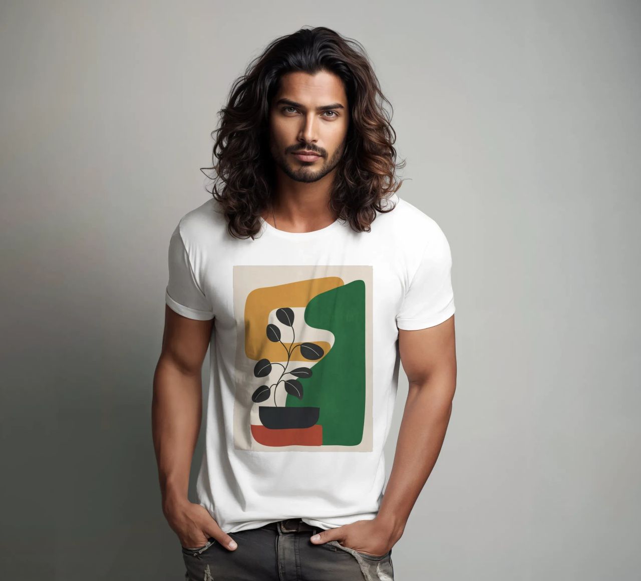 Modern Abstract Minimal Shapes Branches Art 4 t-shirt da Nadjaa
