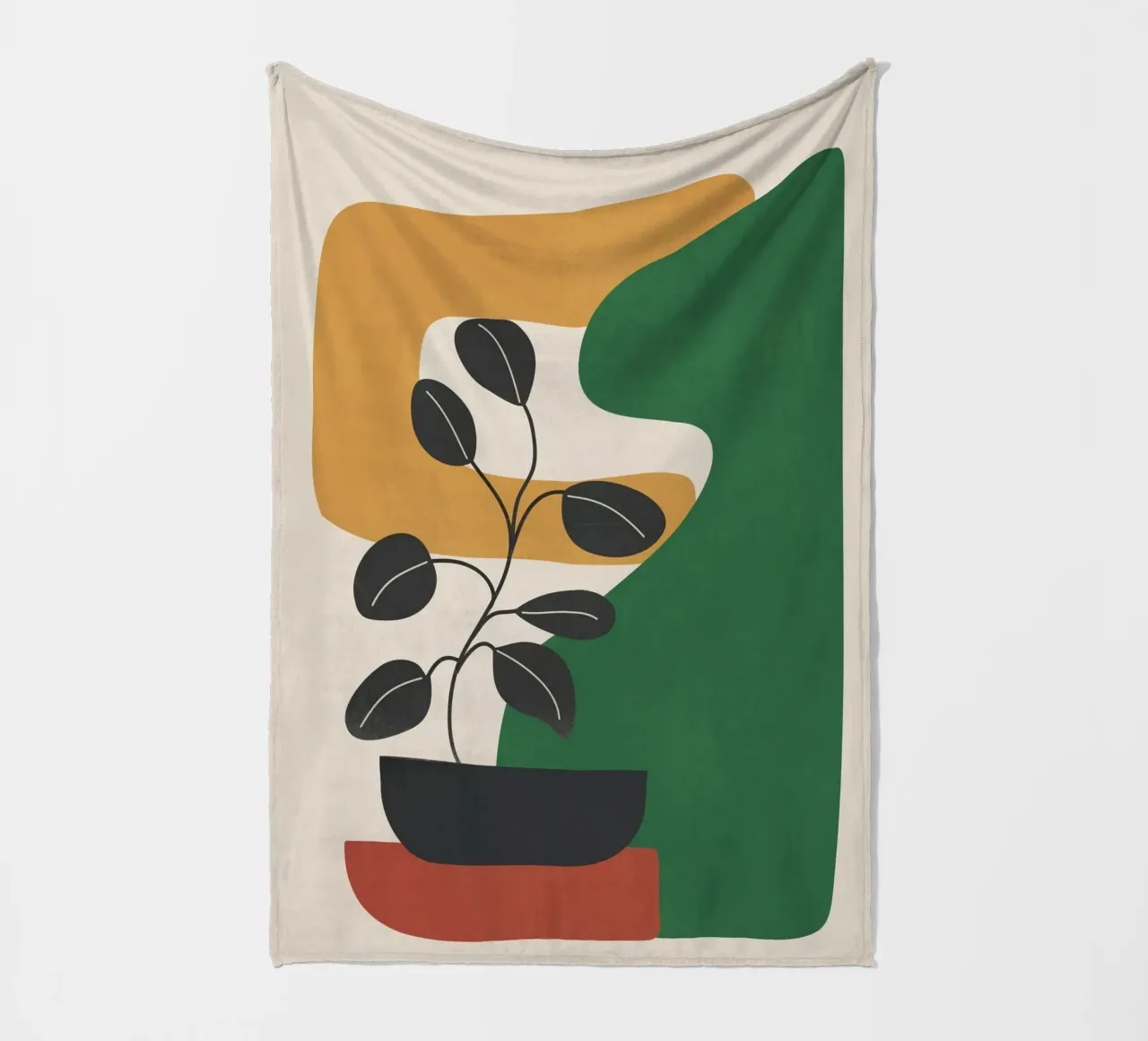 Modern Abstract Minimal Shapes Branches Art 4 coperta in pile da Nadjaa