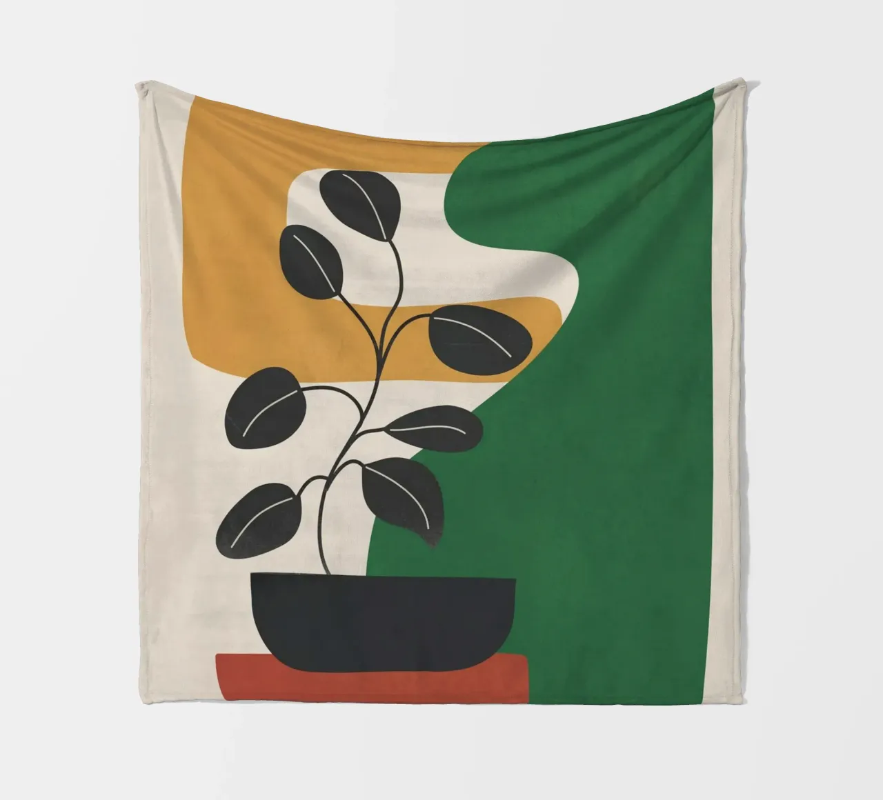 Modern Abstract Minimal Shapes Branches Art 4 coperta in pile da Nadjaa