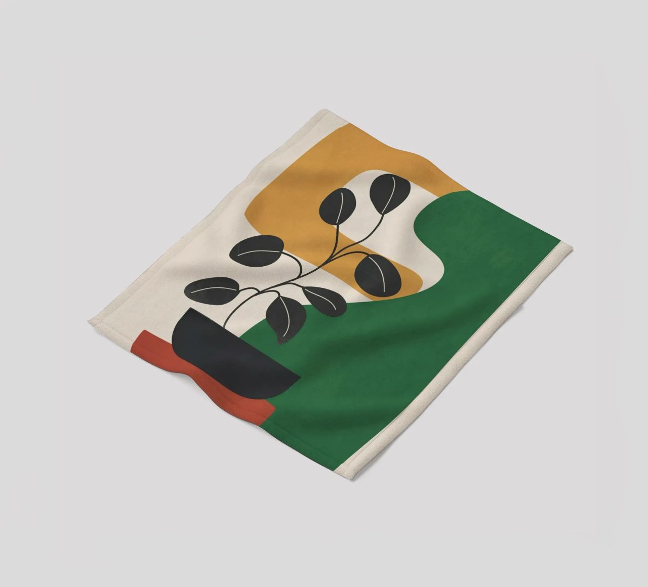 Modern Abstract Minimal Shapes Branches Art 4 coperta in pile da Nadjaa
