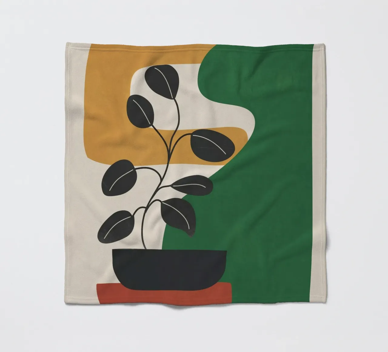 Modern Abstract Minimal Shapes Branches Art 4 coperta in pile da Nadjaa