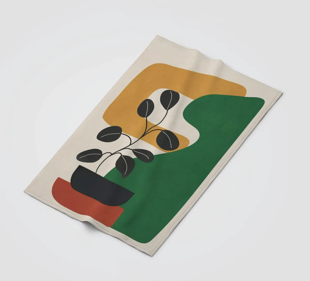 Modern Abstract Minimal Shapes Branches Art 4 coperta in pile da Nadjaa