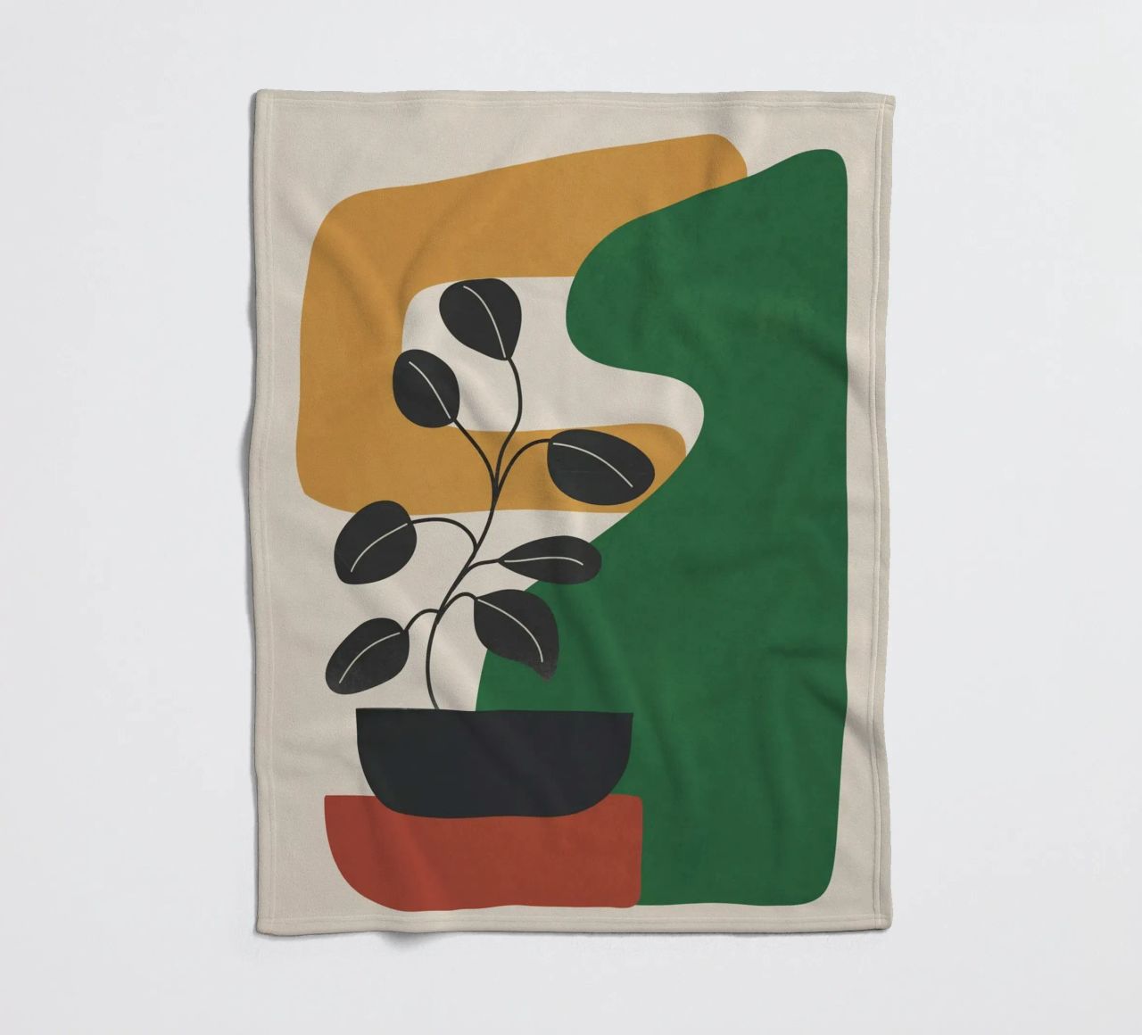 Modern Abstract Minimal Shapes Branches Art 4 coperta in pile da Nadjaa