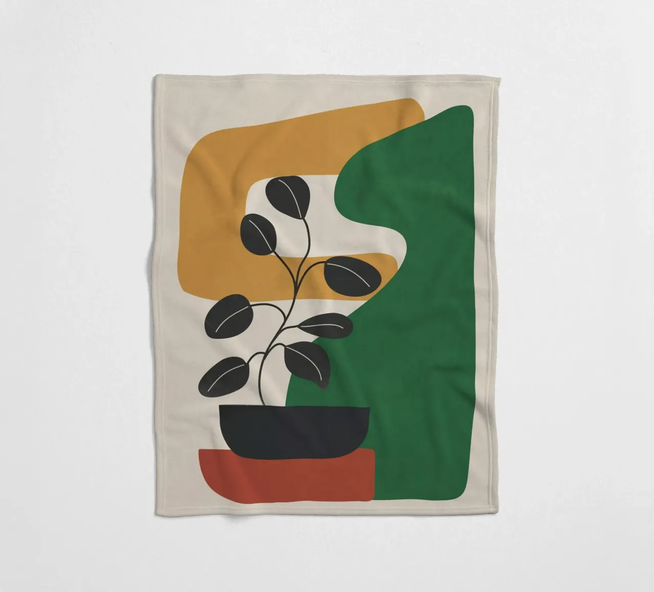 Modern Abstract Minimal Shapes Branches Art 4 coperta in pile da Nadjaa