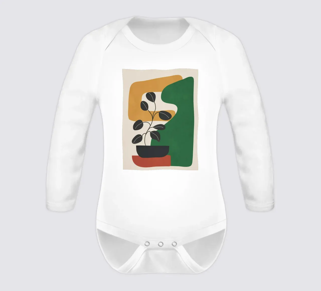 Modern Abstract Minimal Shapes Branches Art 4 body neonato maniche lunghe da Nadjaa