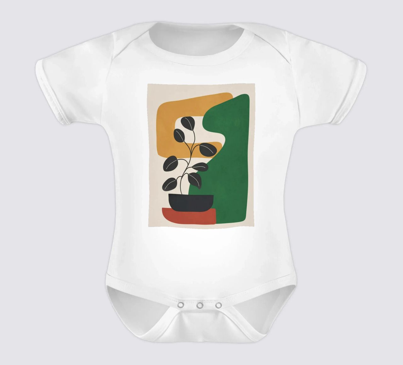 Modern Abstract Minimal Shapes Branches Art 4 body neonato maniche corte da Nadjaa