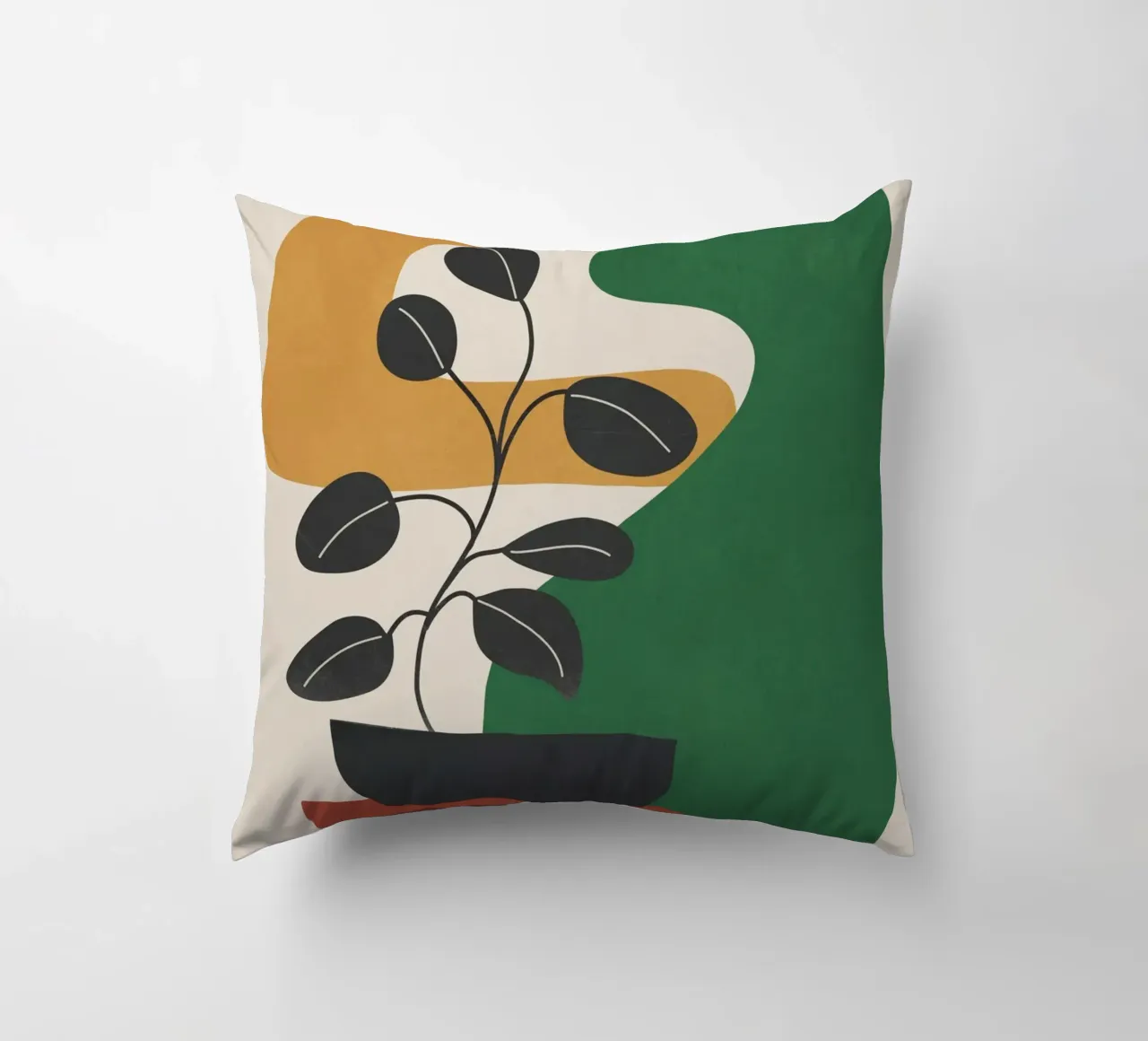 Modern Abstract Minimal Shapes Branches Art 4 cuscino da Nadjaa