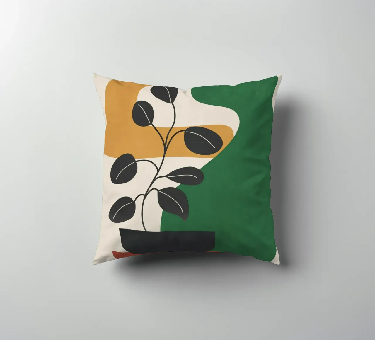 Modern Abstract Minimal Shapes Branches Art 4 cuscino da Nadjaa