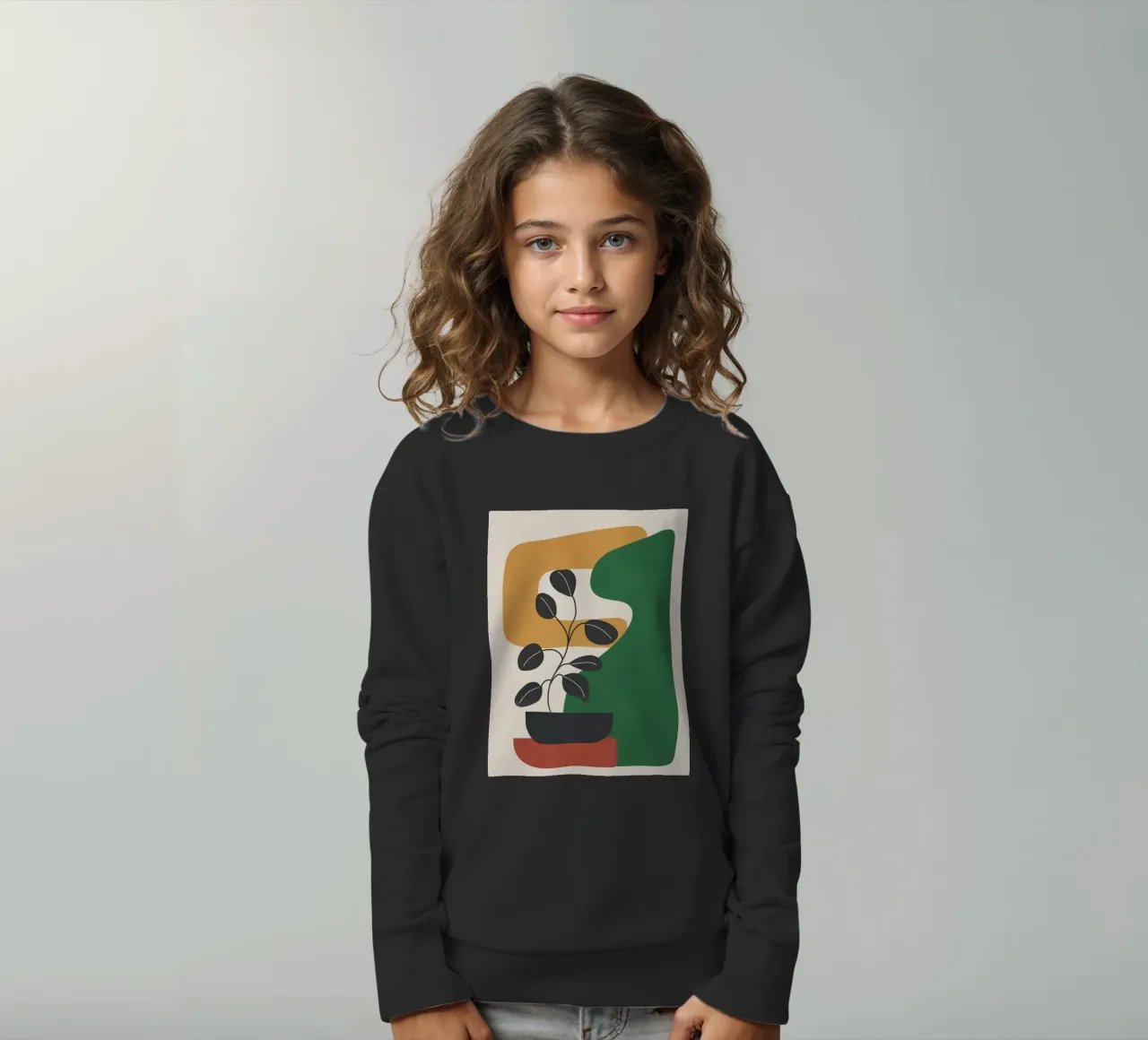 Modern Abstract Minimal Shapes Branches Art 4 felpa bambino da Nadjaa