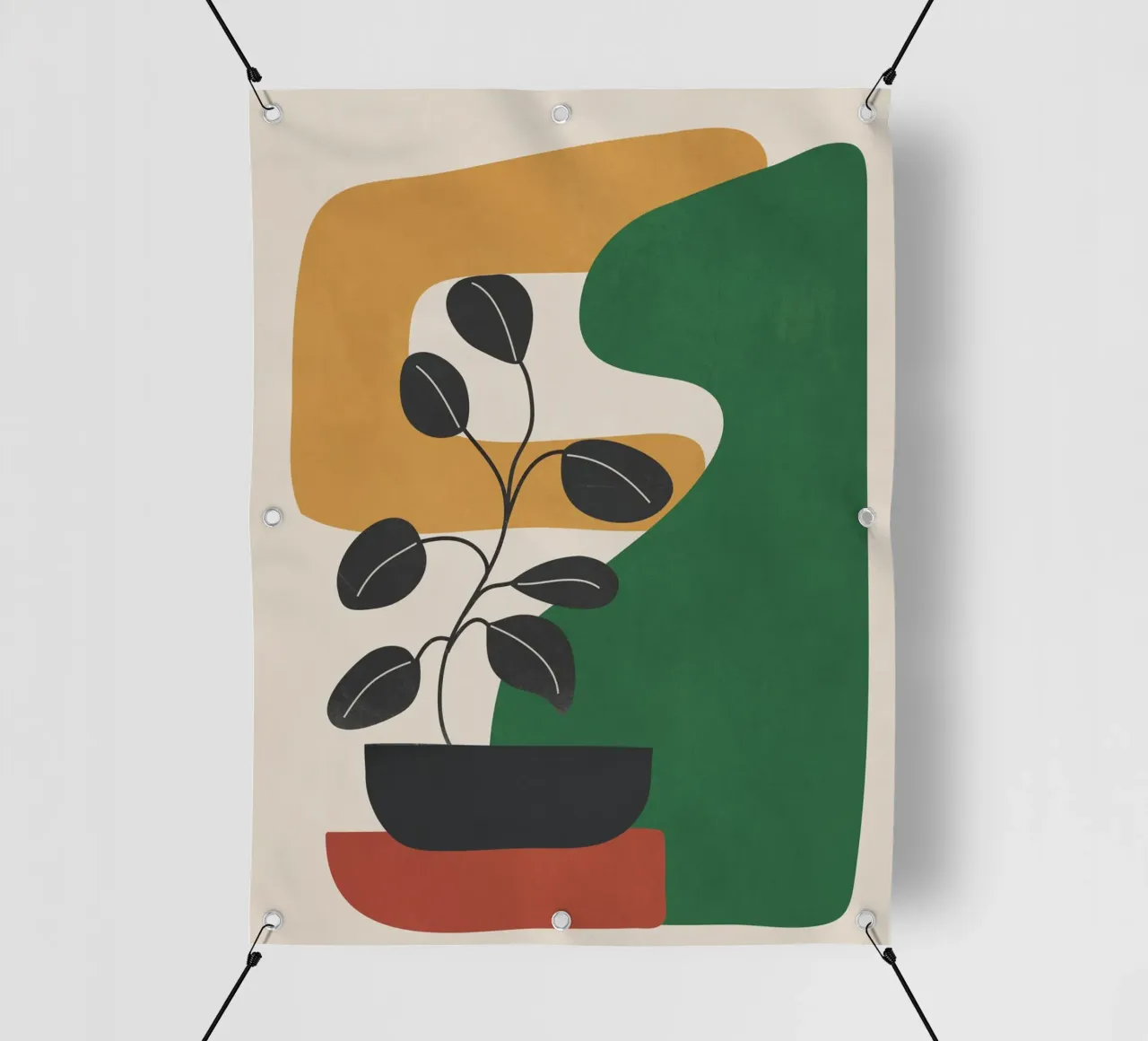 Modern Abstract Minimal Shapes Branches Art 4 telo in pvc da Nadjaa