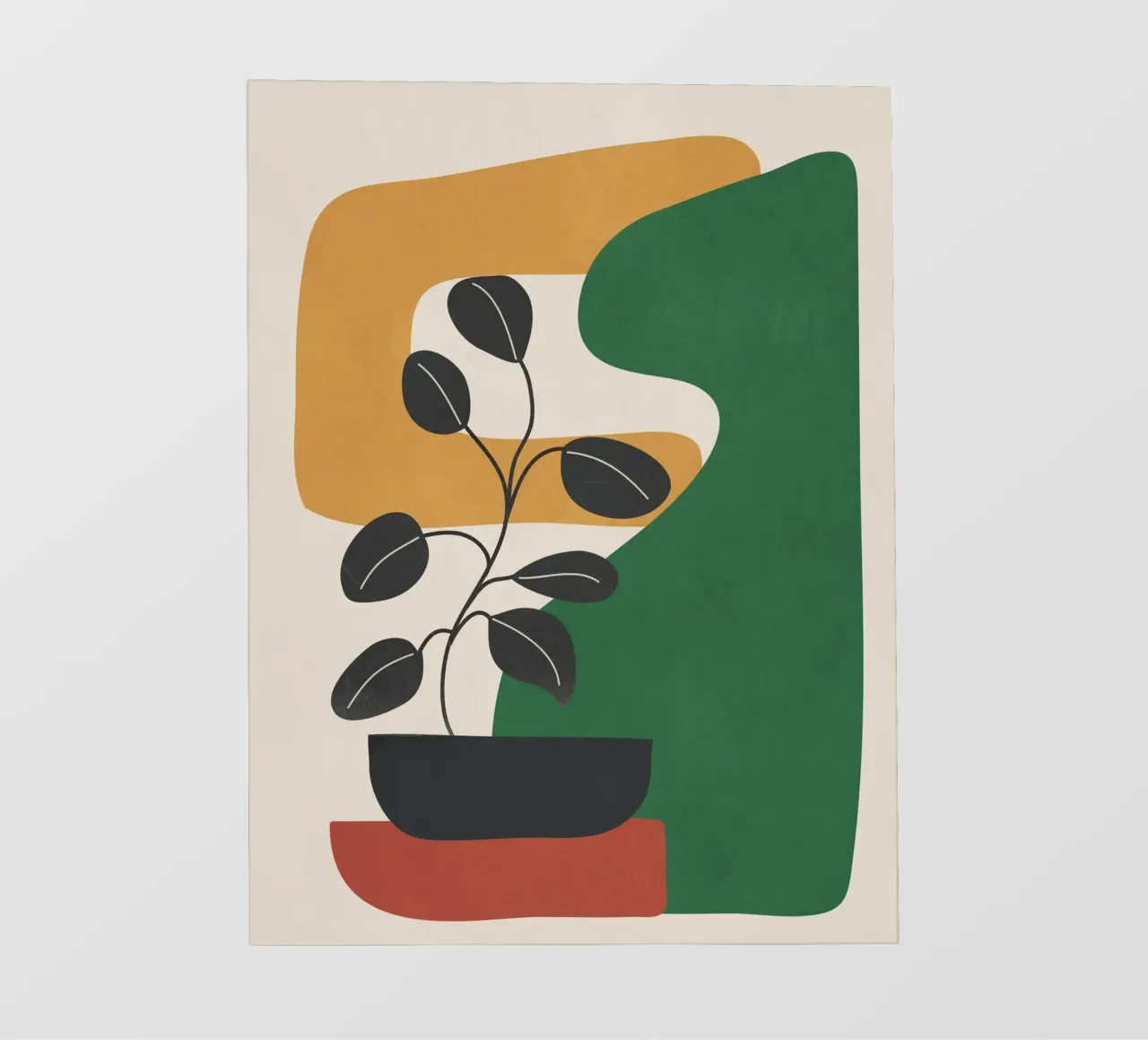 Modern Abstract Minimal Shapes Branches Art 4 telo in pvc da Nadjaa