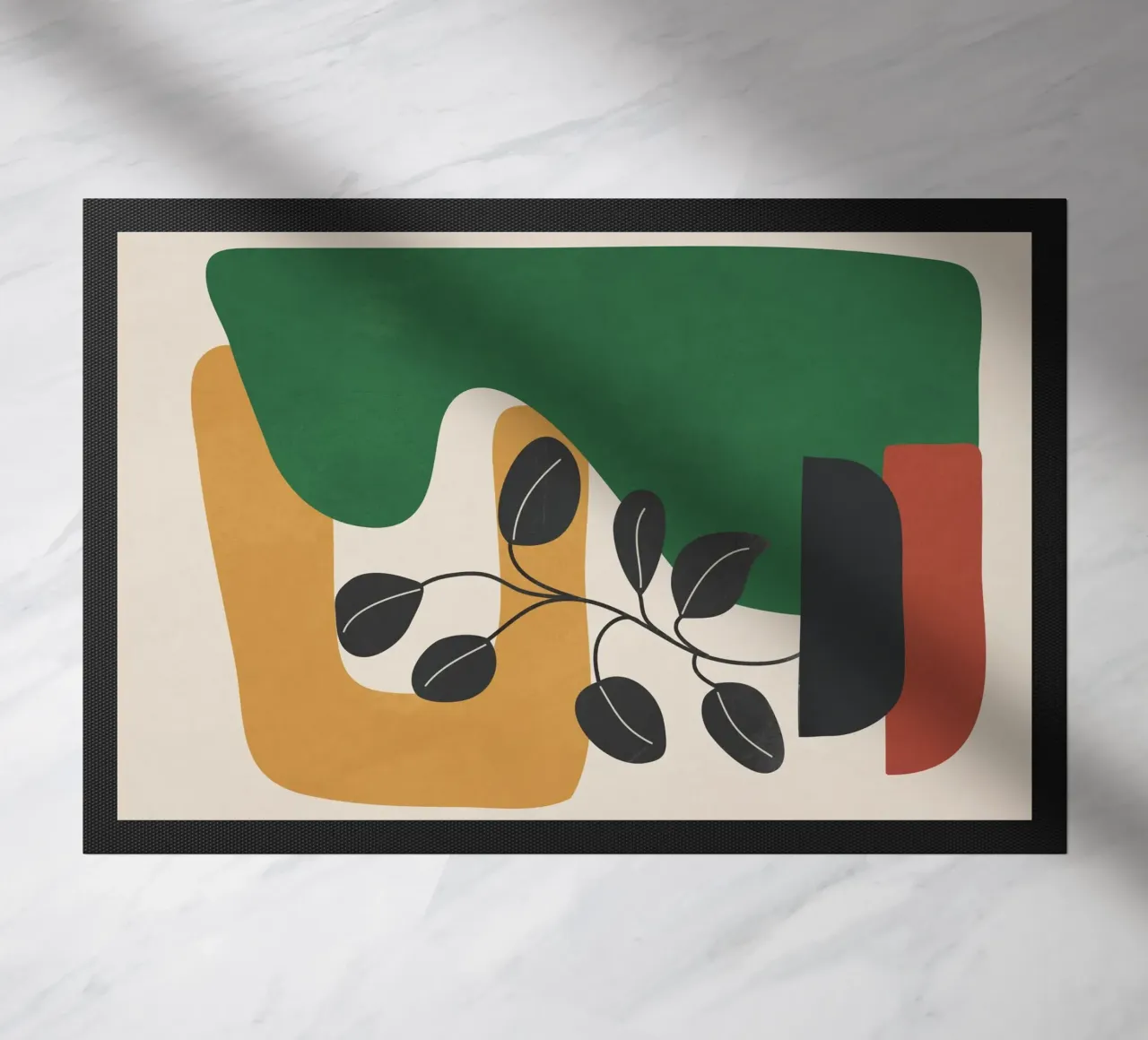 Modern Abstract Minimal Shapes Branches Art 4 felpudo de Nadjaa