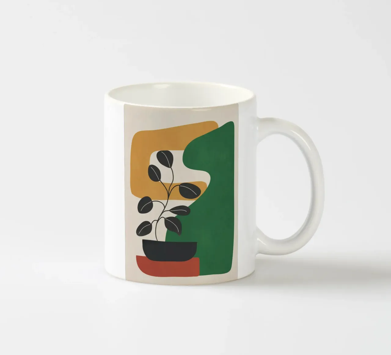 Modern Abstract Minimal Shapes Branches Art 4 taza de cerámica de Nadjaa