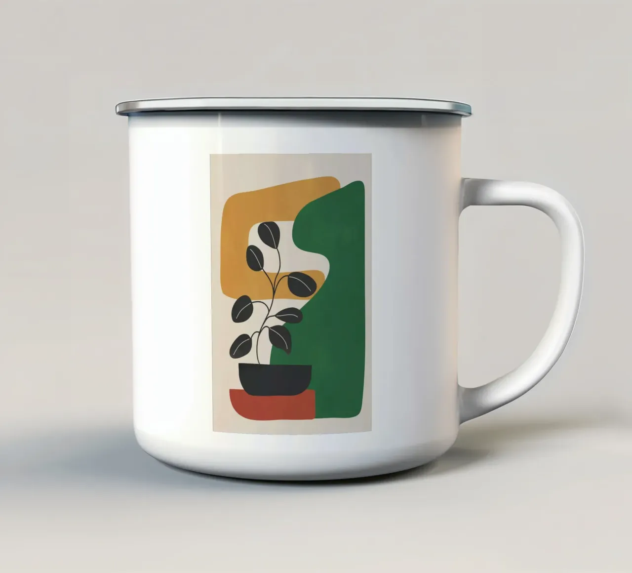 Modern Abstract Minimal Shapes Branches Art 4 mug en émail de Nadjaa