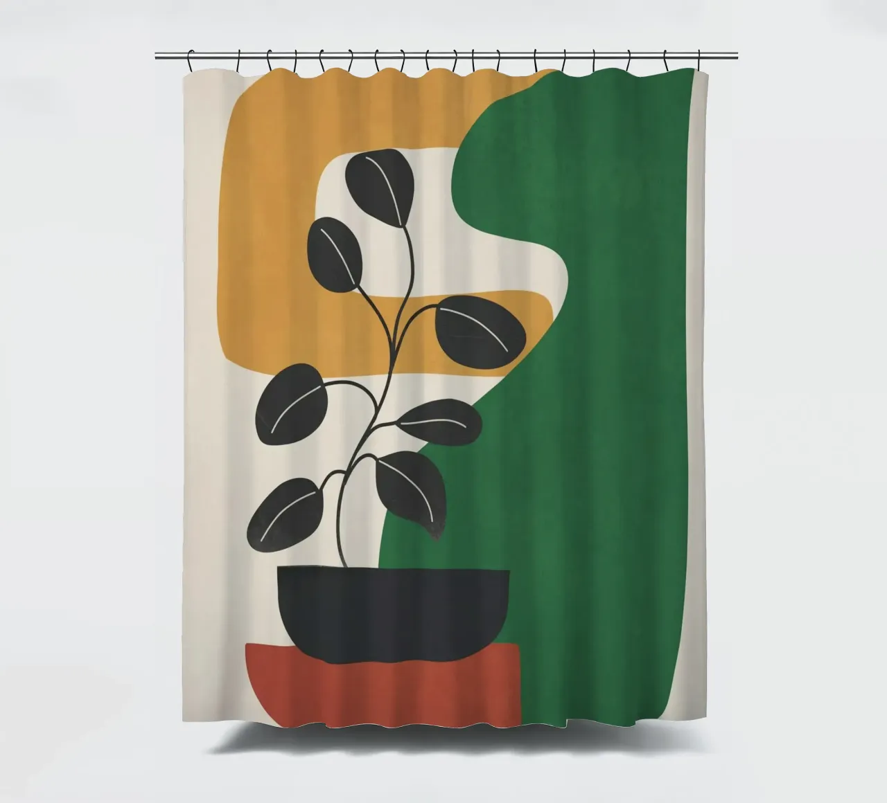Modern Abstract Minimal Shapes Branches Art 4 Duschvorhang von Nadjaa