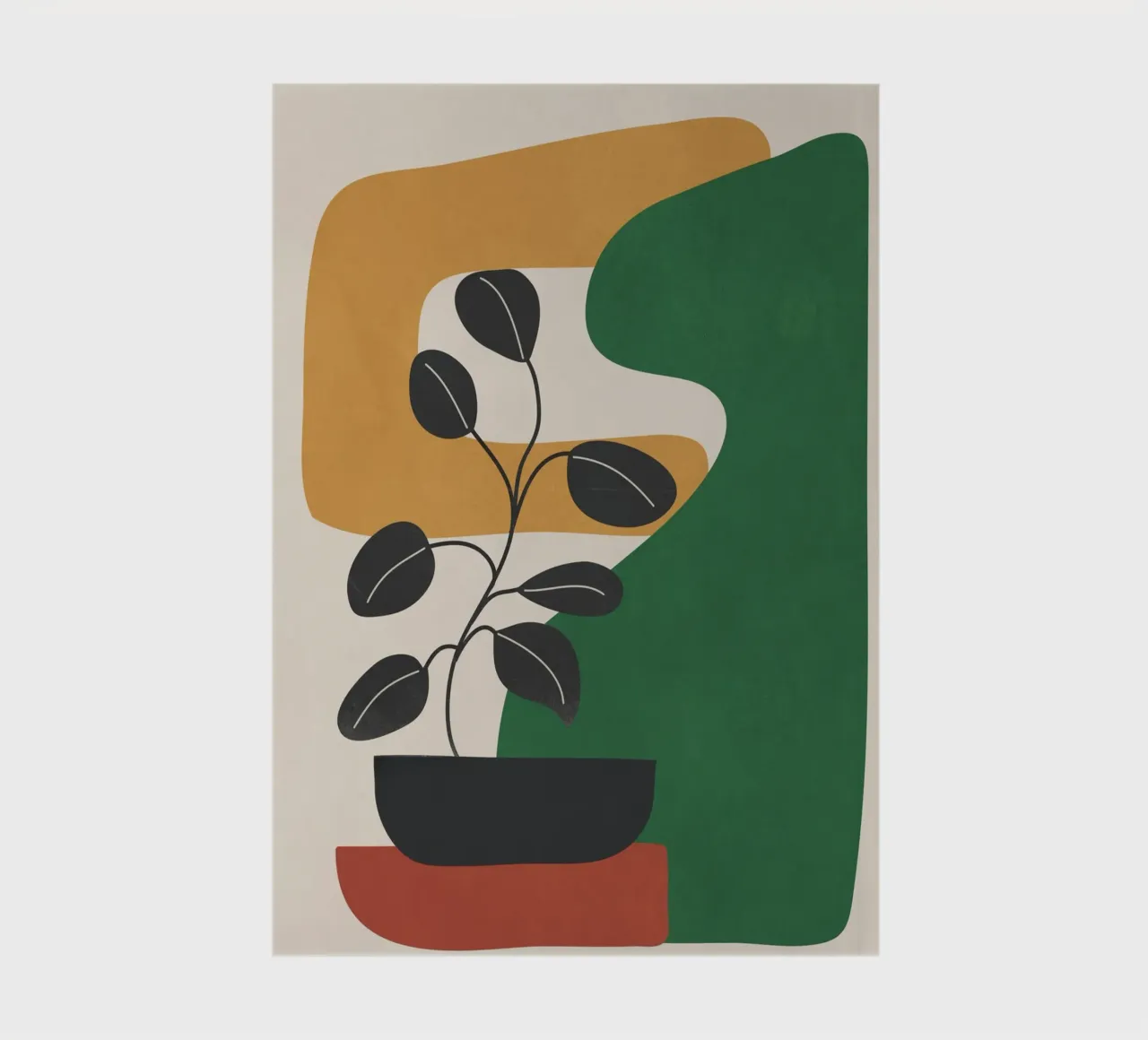 Modern Abstract Minimal Shapes Branches Art 4 notebook by Nadjaa