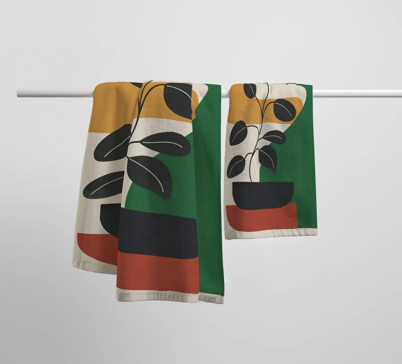 Modern Abstract Minimal Shapes Branches Art 4 toalla de baño de Nadjaa