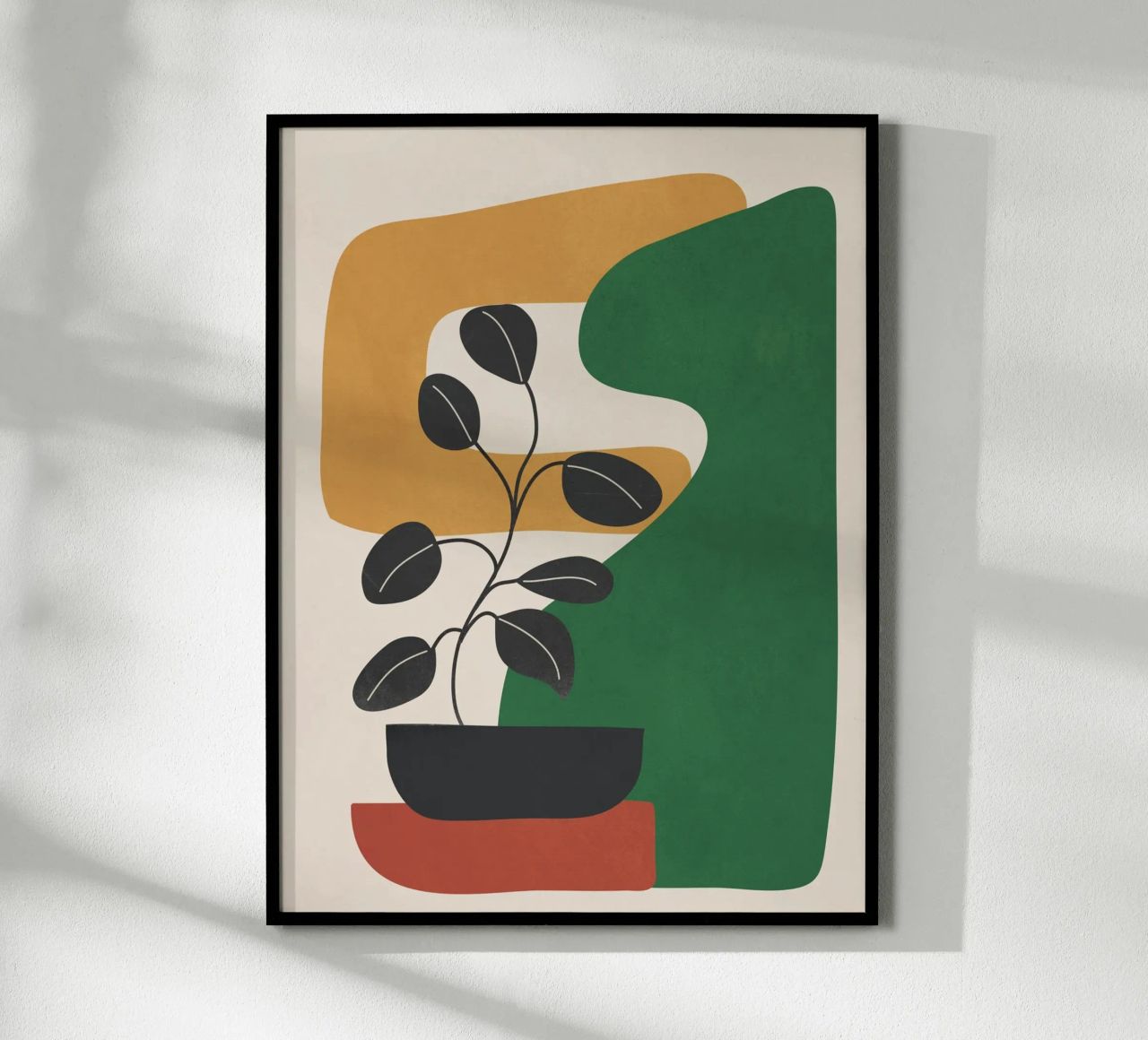 Modern Abstract Minimal Shapes Branches Art 4 carta hahnemühle da Nadjaa