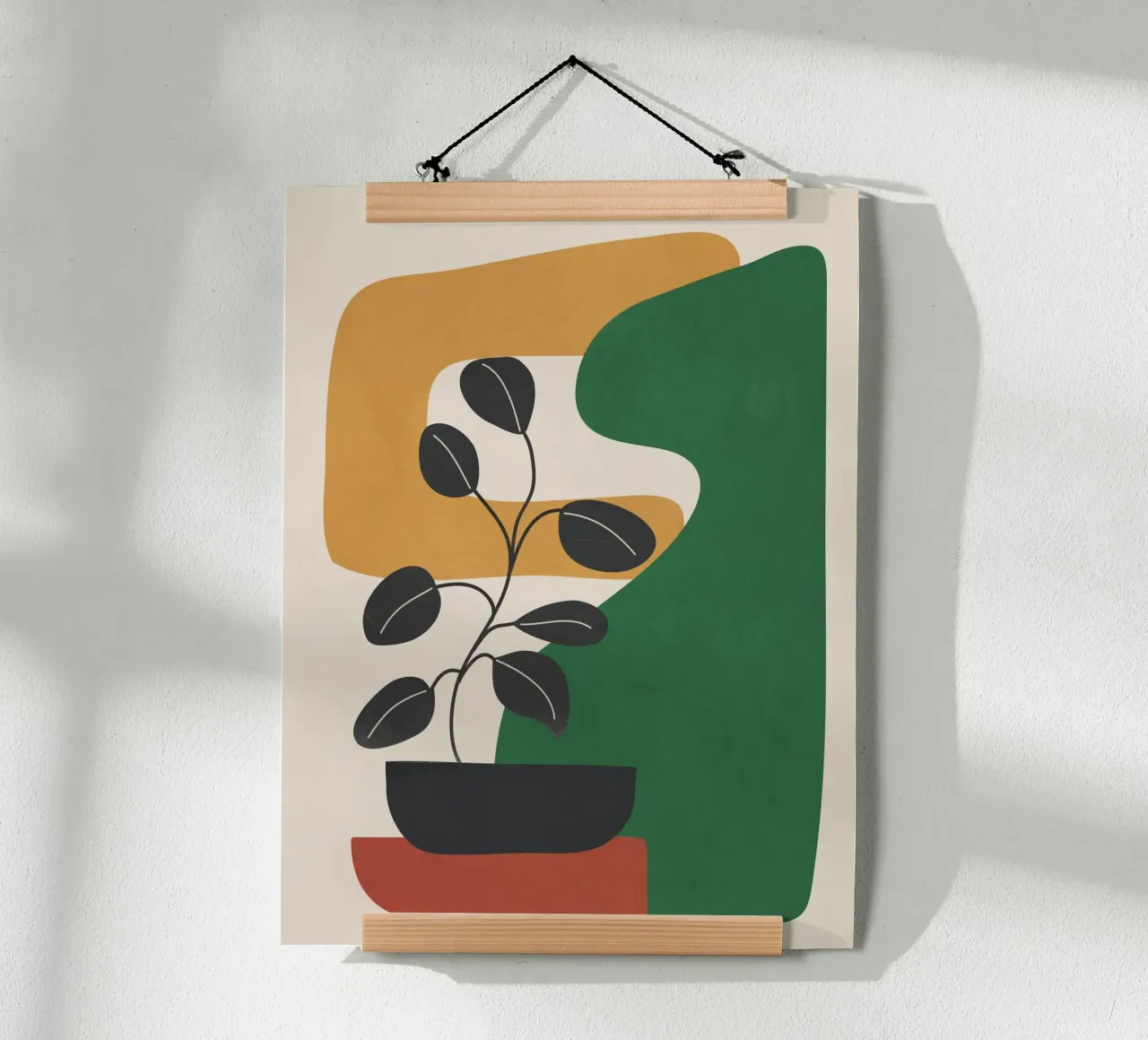 Modern Abstract Minimal Shapes Branches Art 4 poster da Nadjaa