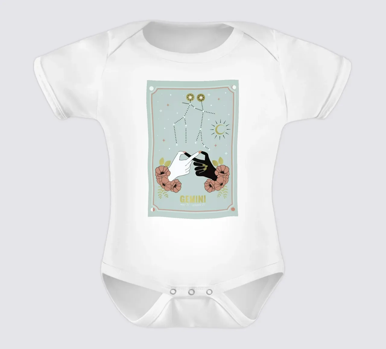 Gemini body neonato maniche corte da cafelab