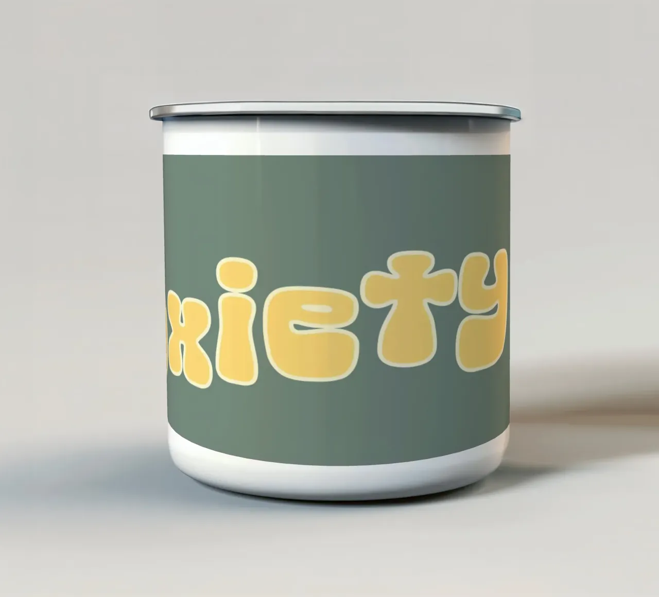 Ansia Divertente Retro Sarcasmo Introverso Salute mentale tazza in smalto da sillyindustries