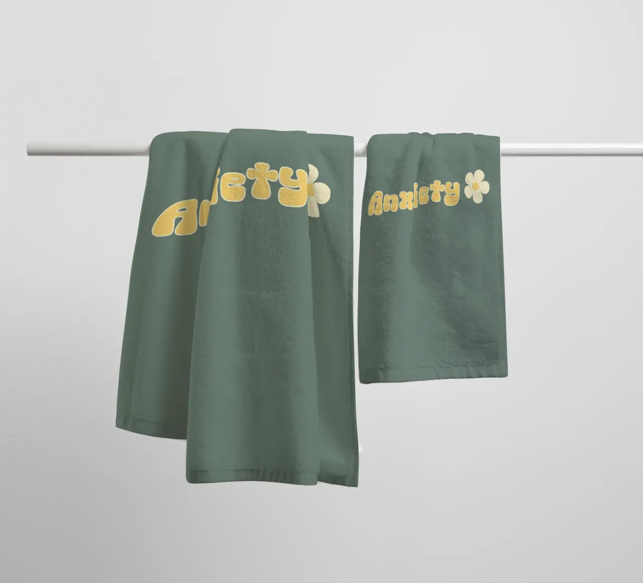 Angst Grappig Retro Sarcasme Introvert Geestelijke Gezondheid badhanddoek van sillyindustries