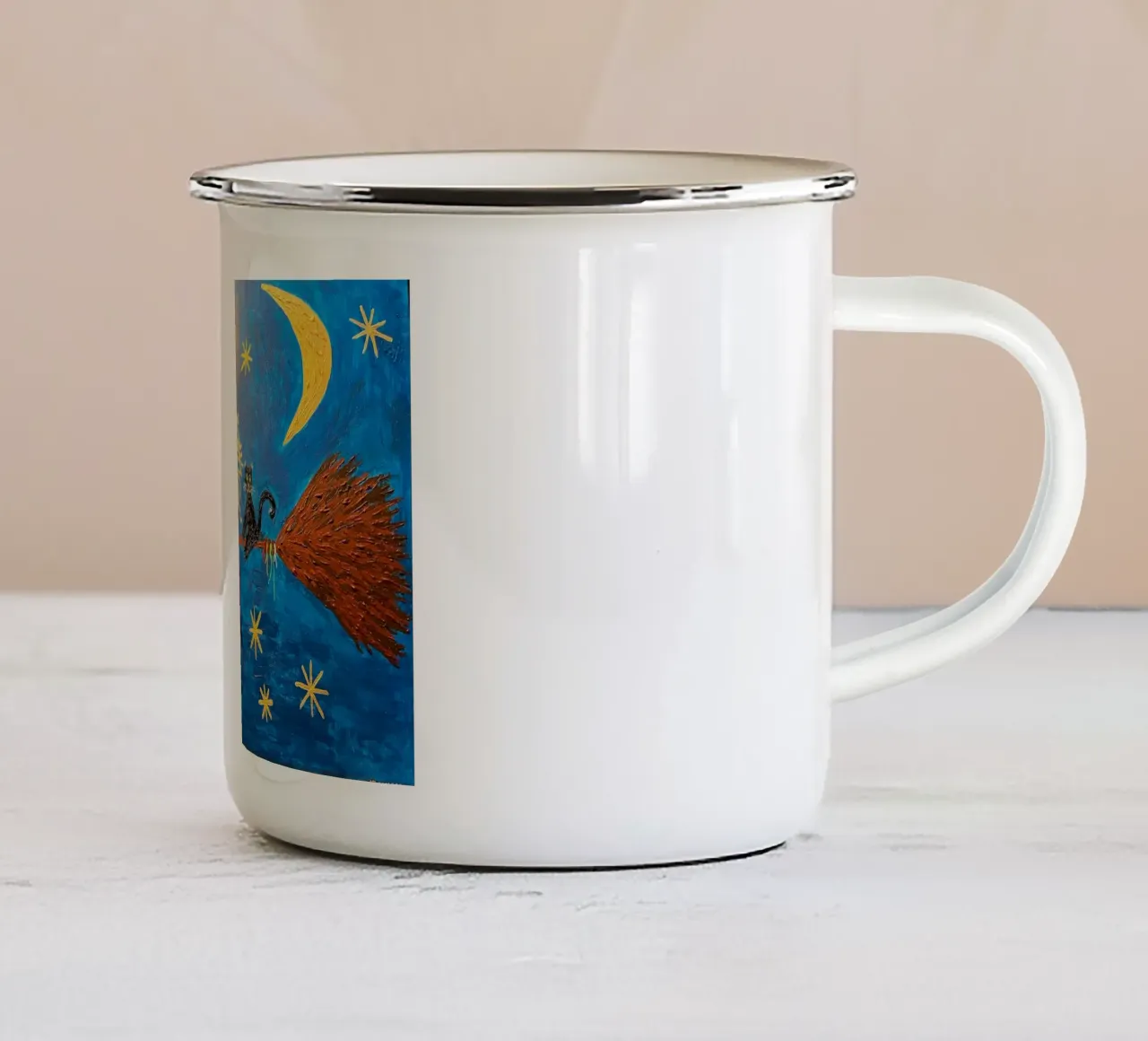 La piccola strega tazza in smalto da irenissima