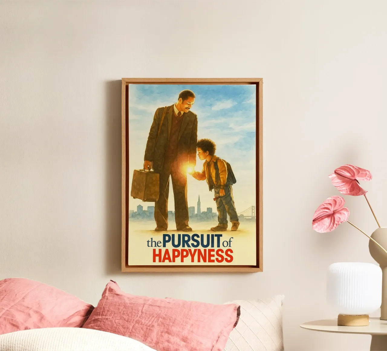 de pusuit of happyness herschilderen verbeelding kunst canvas met Baklijst van SIQAYA
