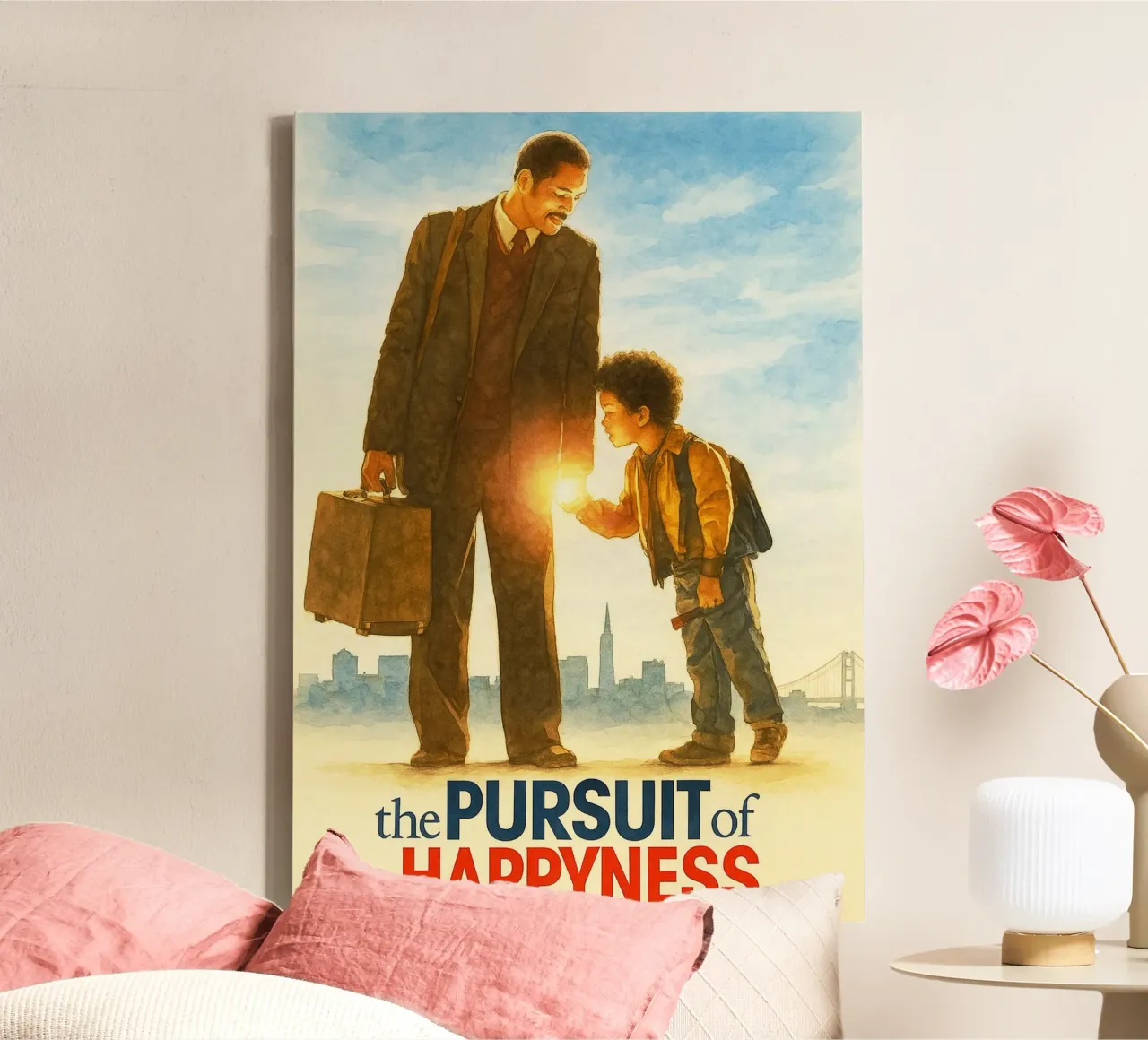 de pusuit of happyness herschilderen verbeelding kunst canvas met Baklijst van SIQAYA