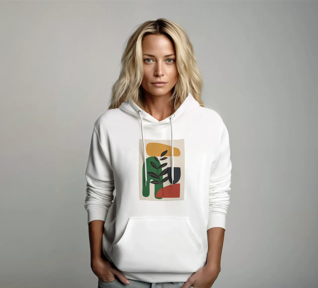 Modern Abstract Minimal Shapes Branches Art 5 sweat à capuche de Nadjaa