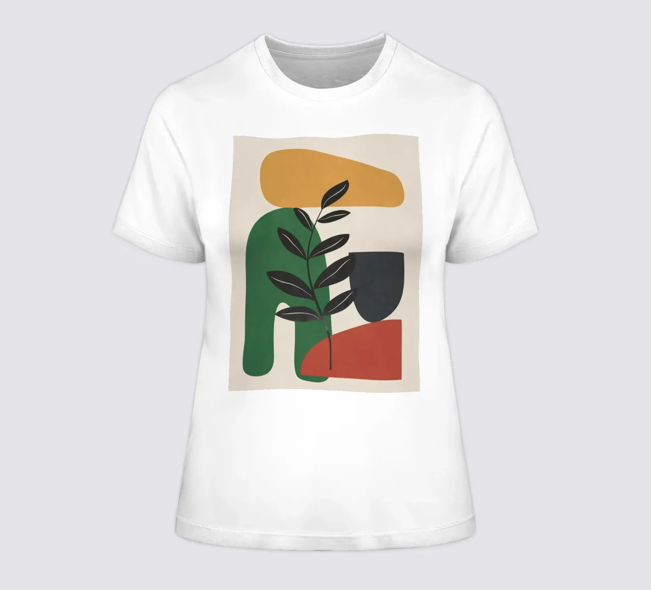 Modern Abstract Minimal Shapes Branches Art 5 t-shirt da donna da Nadjaa