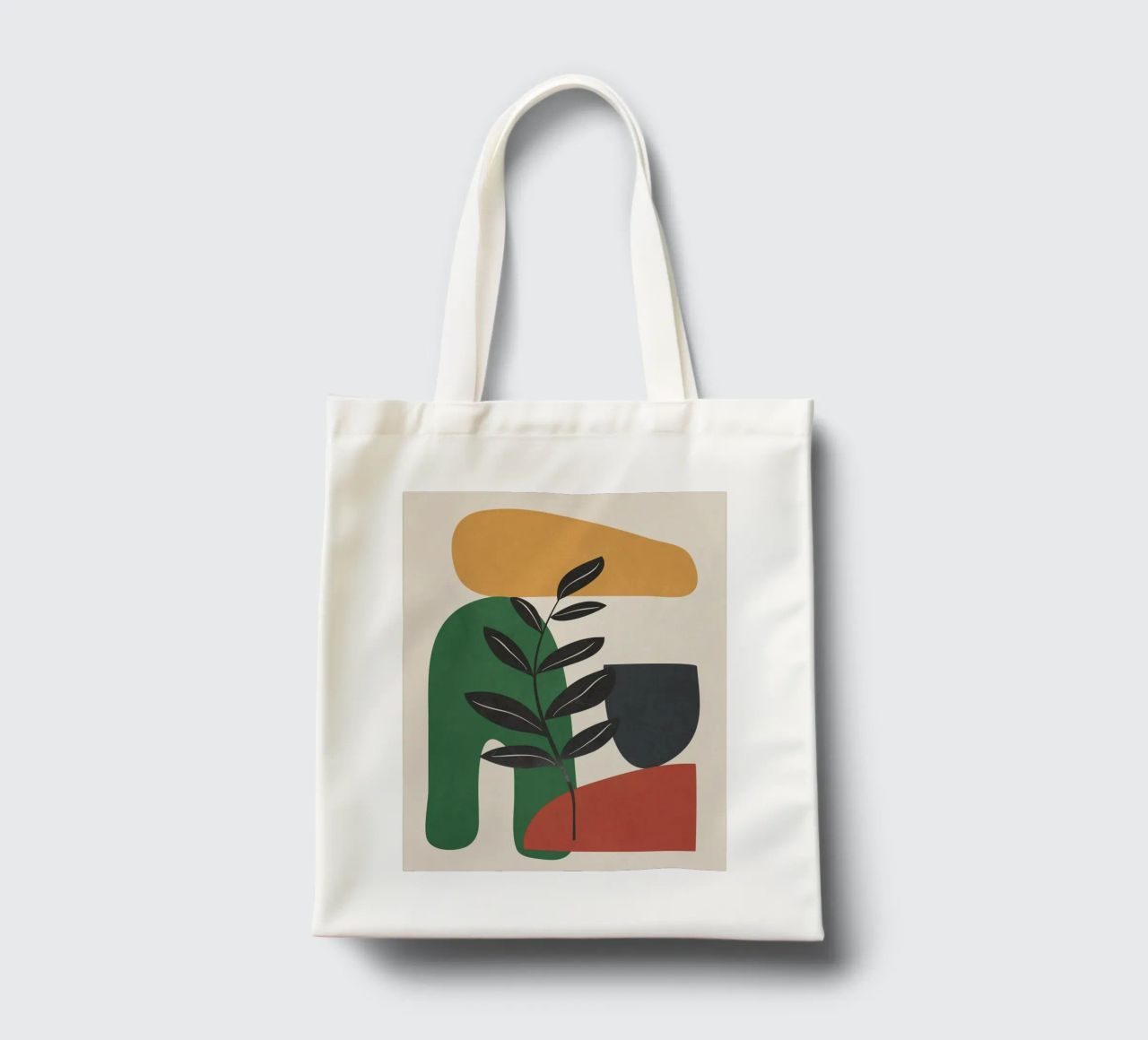 Modern Abstract Minimal Shapes Branches Art 5 borsa in juta da Nadjaa