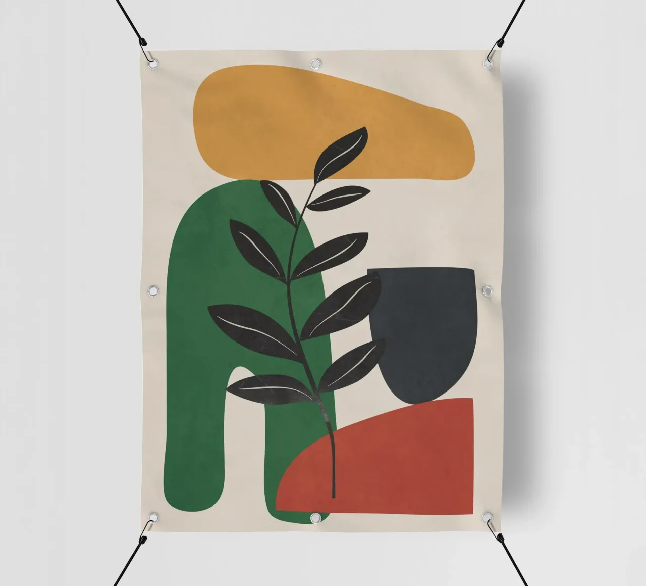 Modern Abstract Minimal Shapes Branches Art 5 telo in pvc da Nadjaa