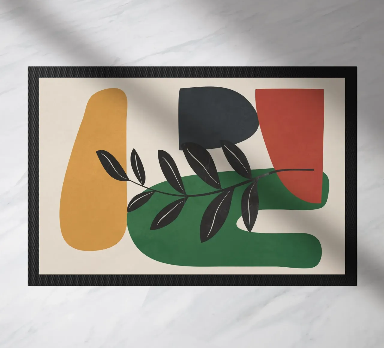 Modern Abstract Minimal Shapes Branches Art 5 Fußmatte von Nadjaa