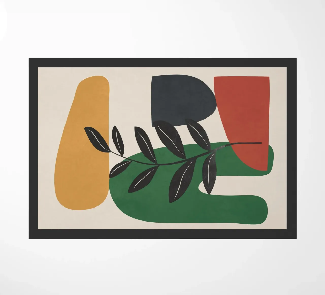Modern Abstract Minimal Shapes Branches Art 5 Fußmatte von Nadjaa