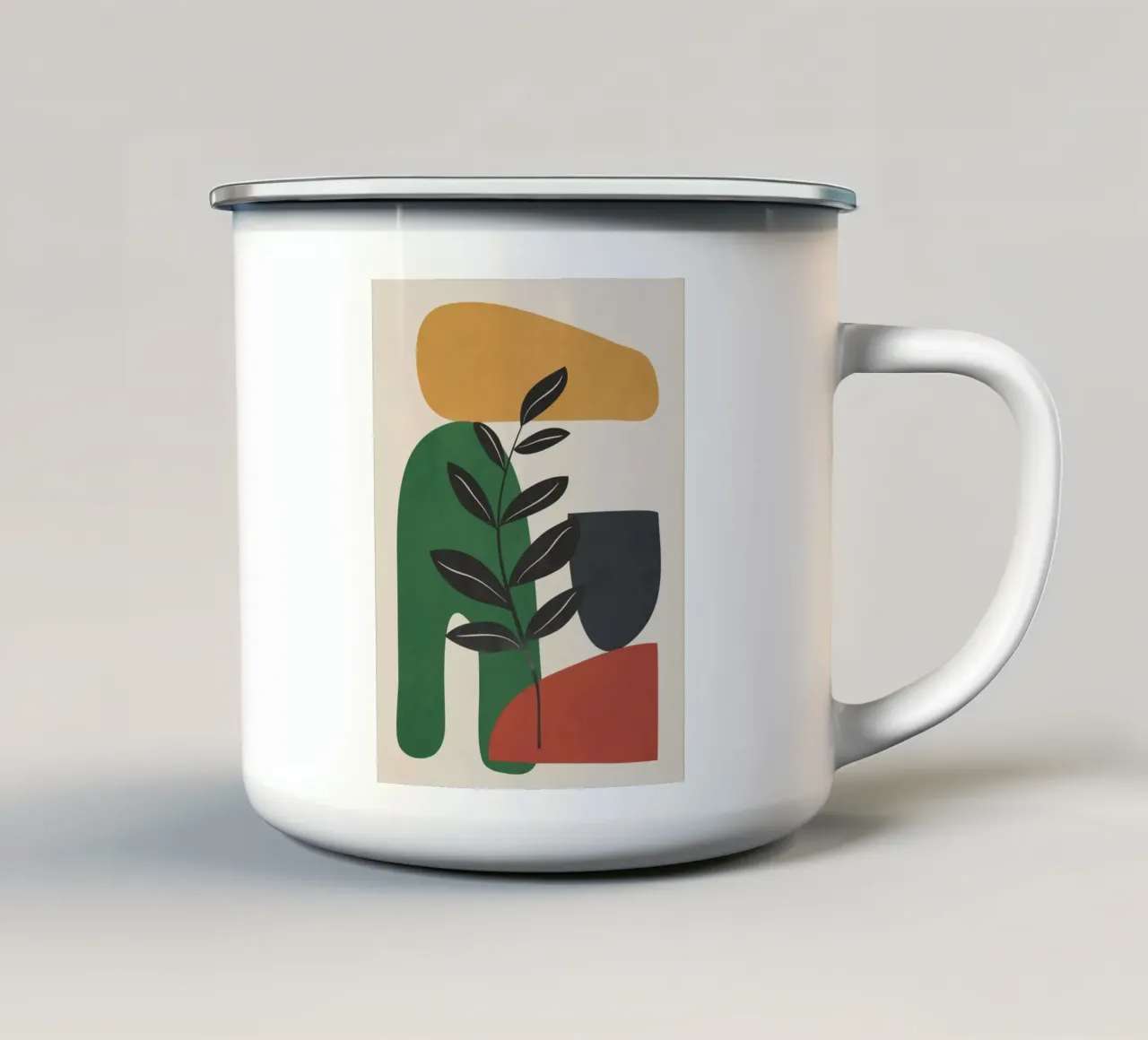Modern Abstract Minimal Shapes Branches Art 5 mug en émail de Nadjaa
