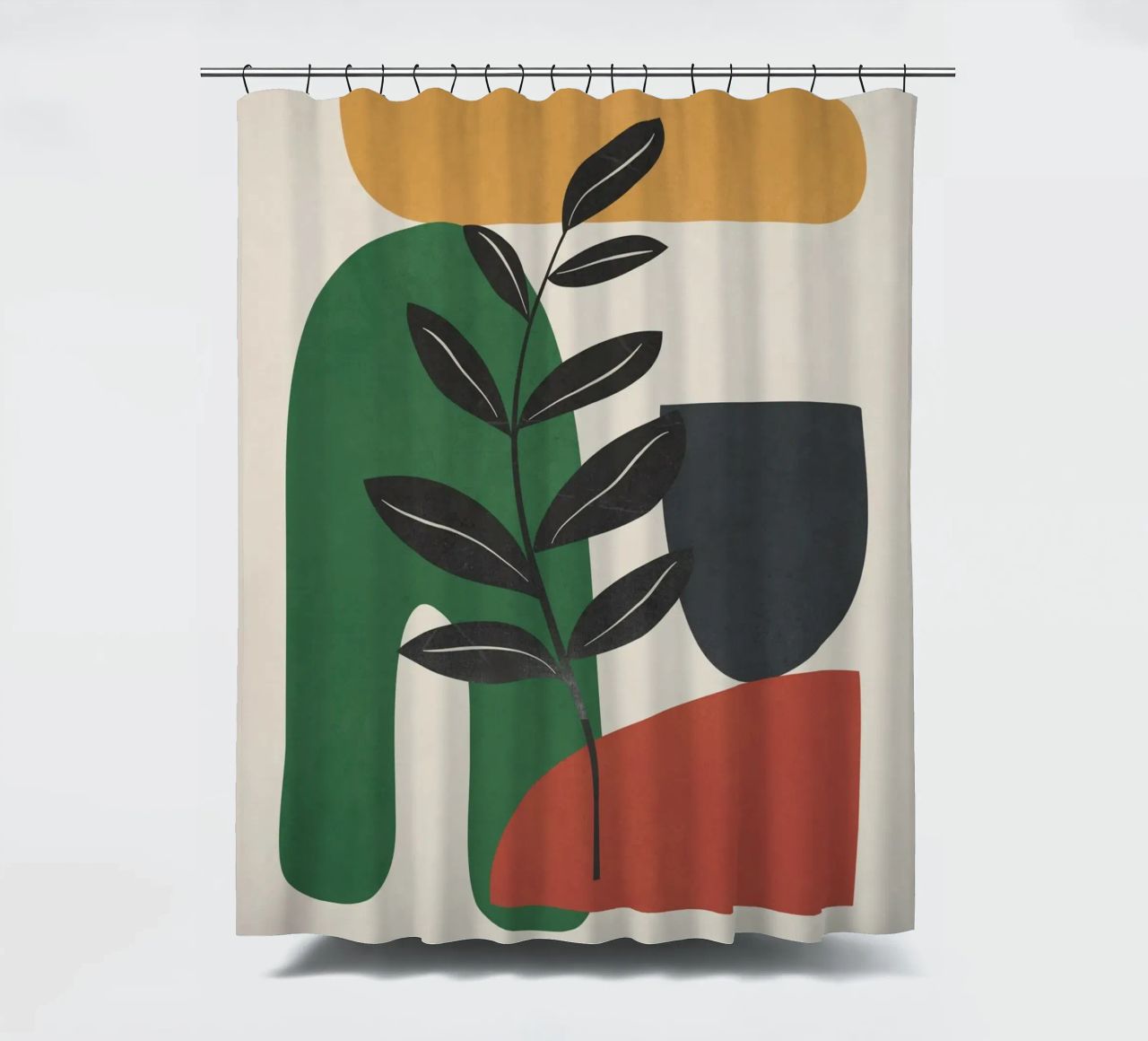 Modern Abstract Minimal Shapes Branches Art 5 tenda da doccia da Nadjaa