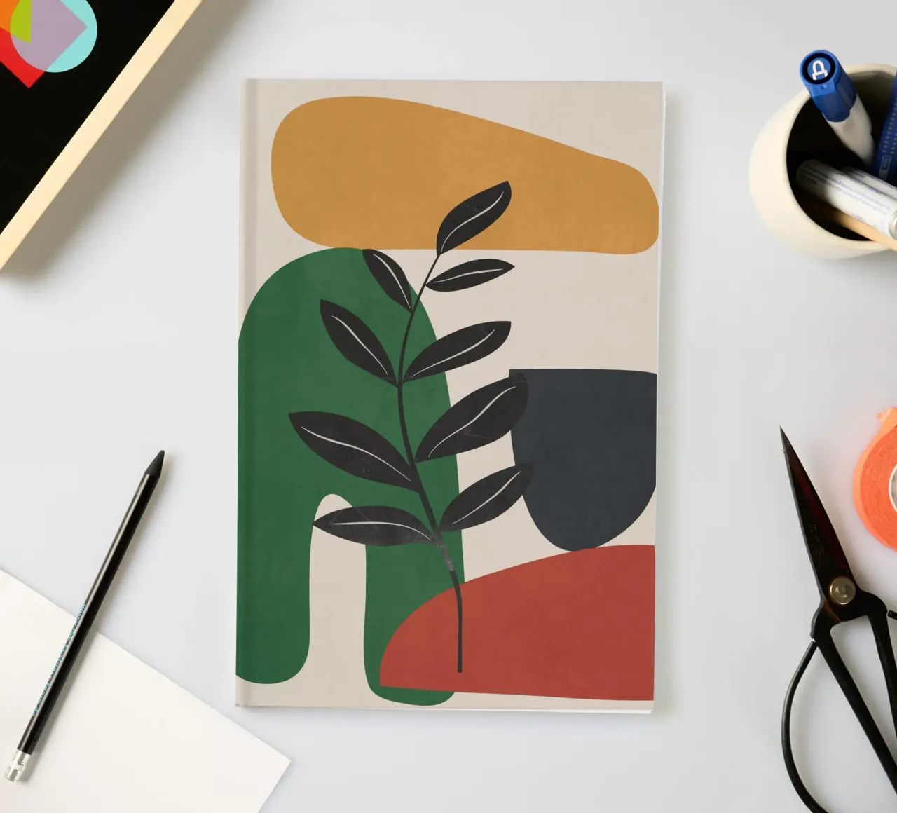 Modern Abstract Minimal Shapes Branches Art 5 notebook by Nadjaa