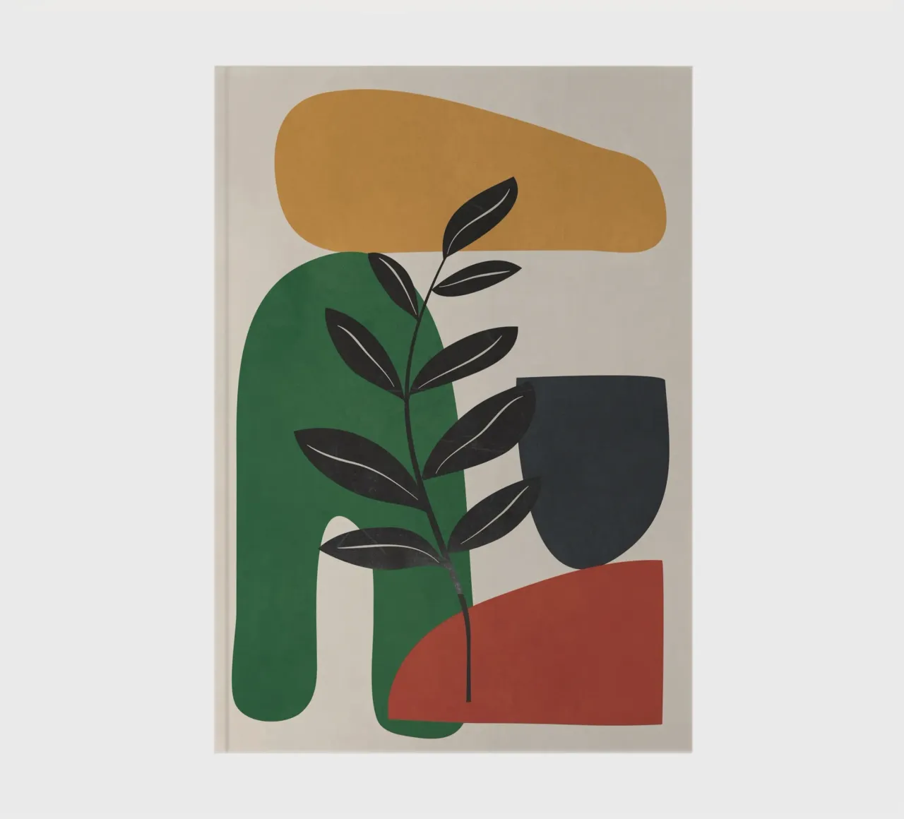 Modern Abstract Minimal Shapes Branches Art 5 notebook by Nadjaa