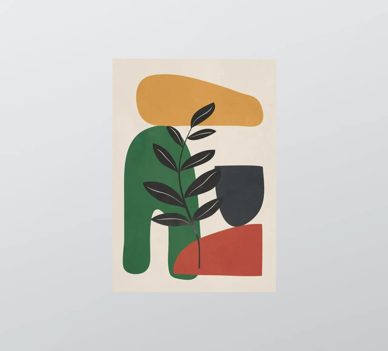 Modern Abstract Minimal Shapes Branches Art 5 adesivo da Nadjaa