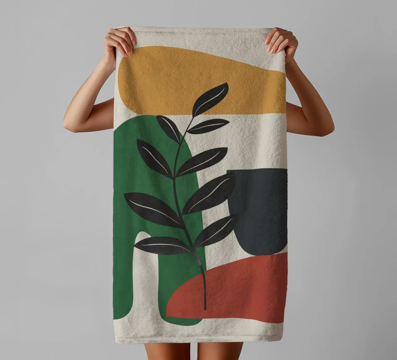 Modern Abstract Minimal Shapes Branches Art 5 asciugamano da bagno da Nadjaa