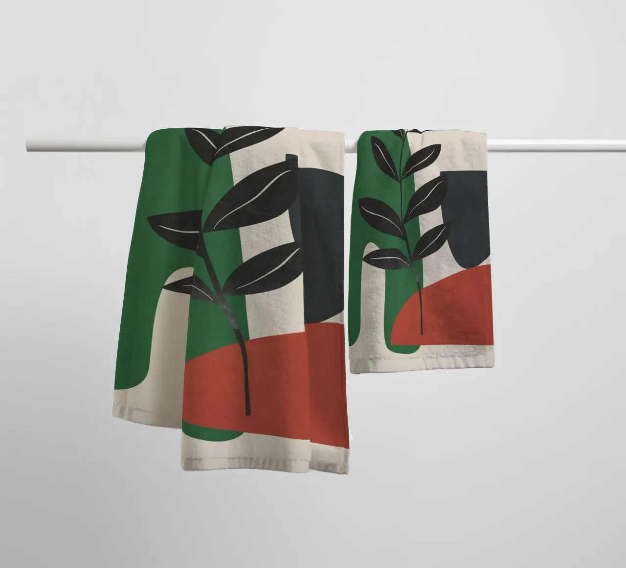 Modern Abstract Minimal Shapes Branches Art 5 asciugamano da bagno da Nadjaa
