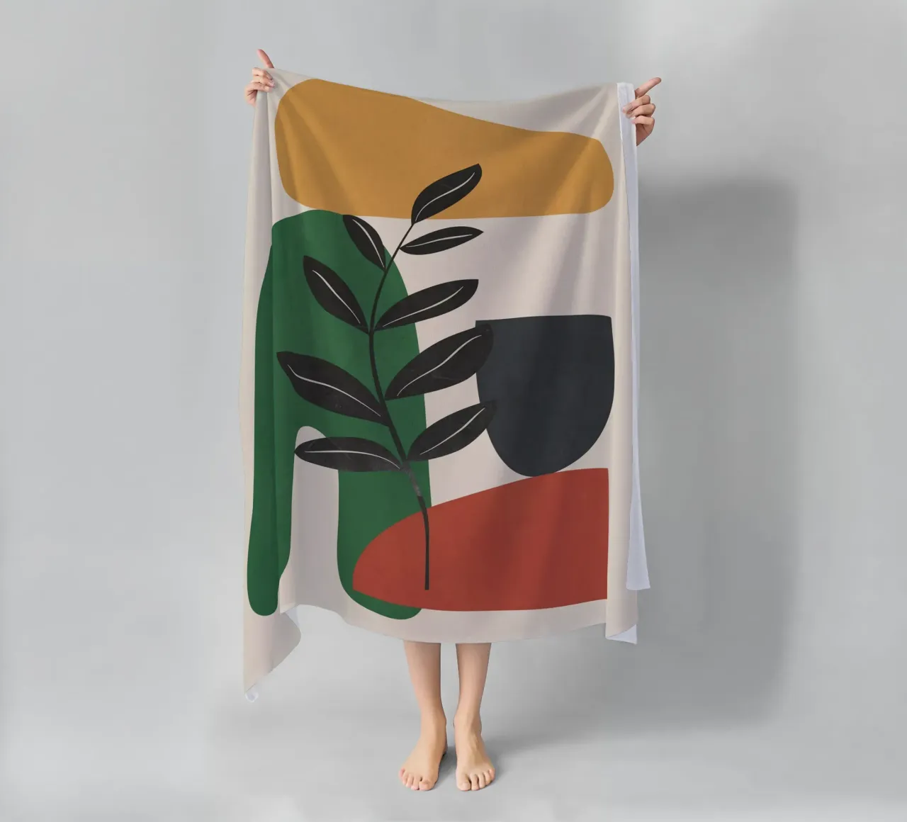 Modern Abstract Minimal Shapes Branches Art 5 telo mare da Nadjaa