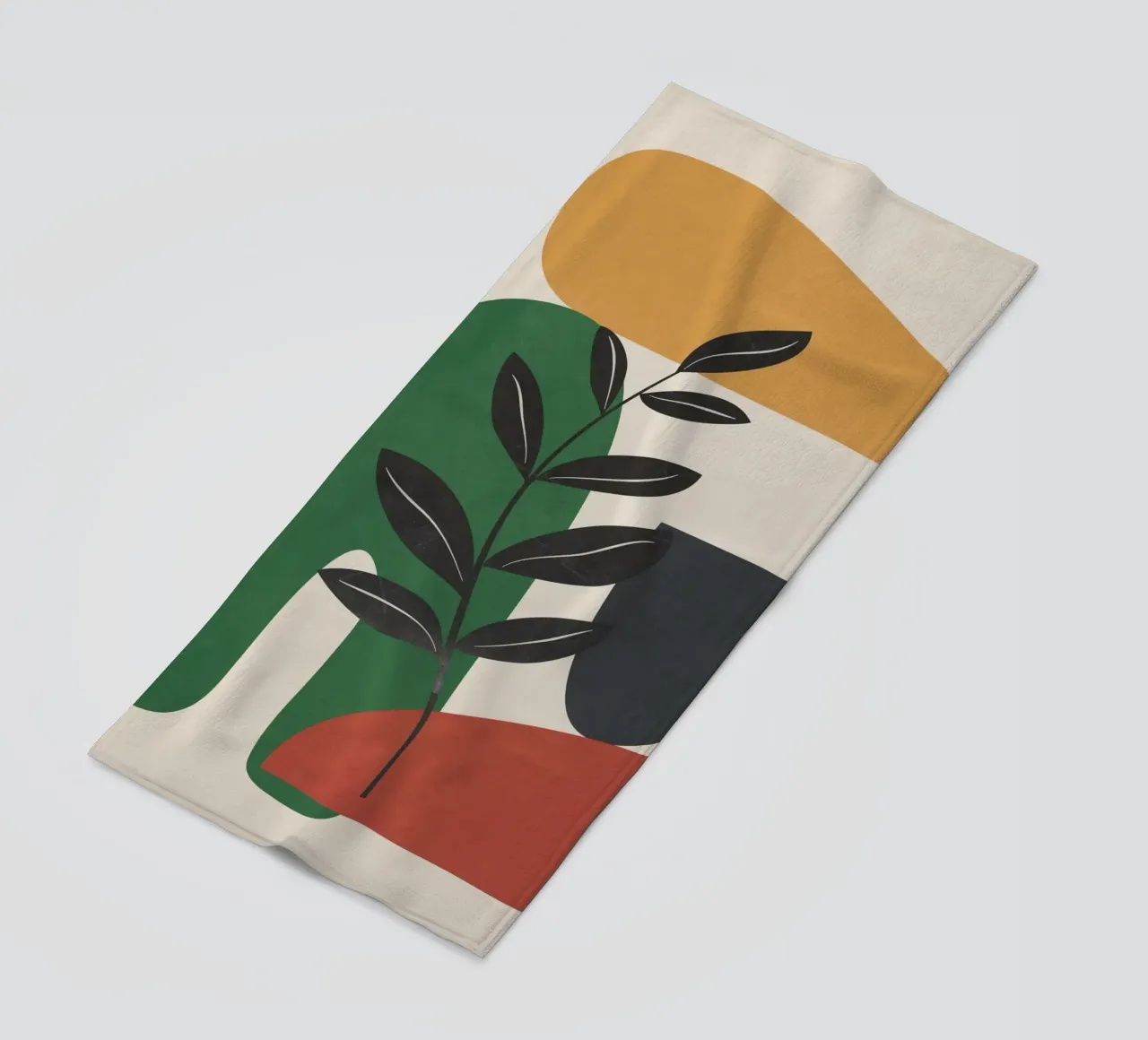 Modern Abstract Minimal Shapes Branches Art 5 Strandtuch von Nadjaa