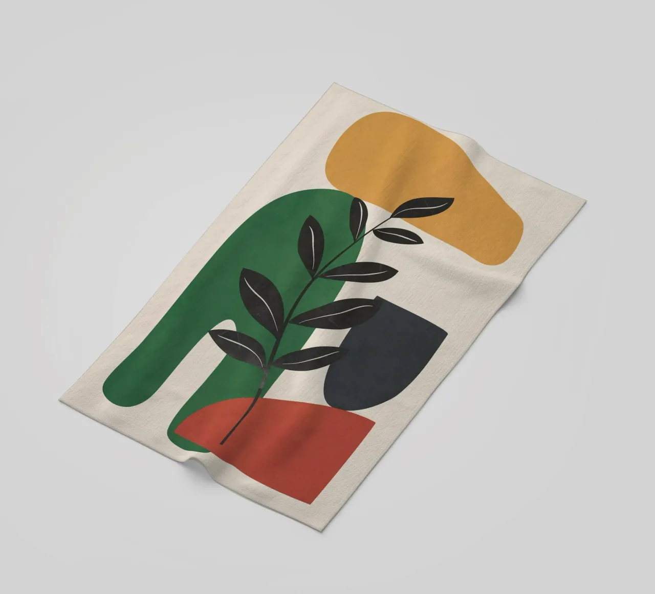 Modern Abstract Minimal Shapes Branches Art 5 Strandtuch von Nadjaa