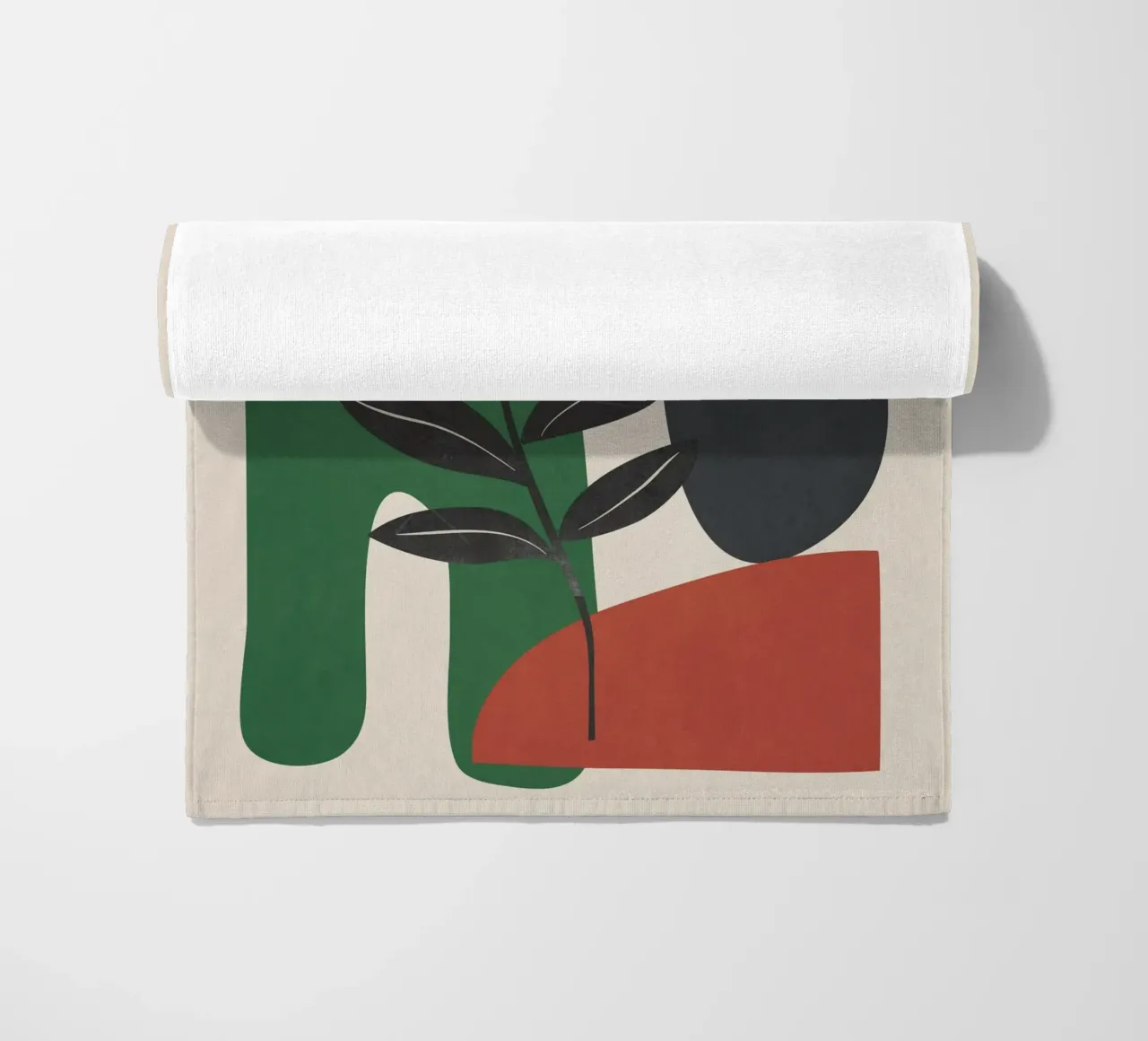 Modern Abstract Minimal Shapes Branches Art 5 Strandtuch von Nadjaa