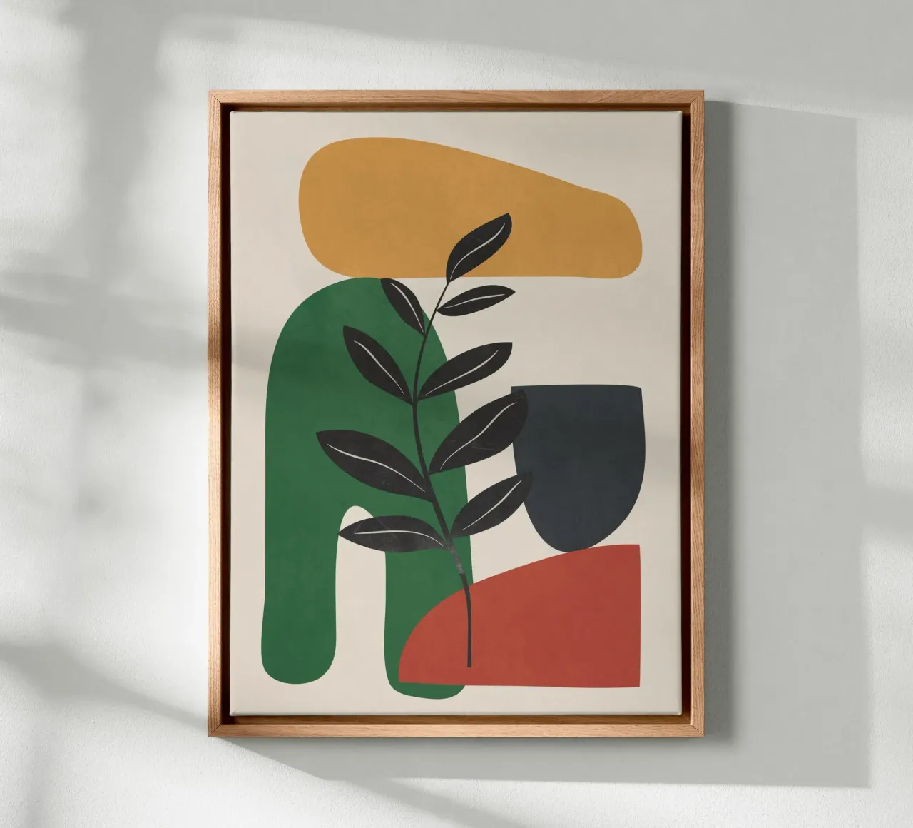 Modern Abstract Minimal Shapes Branches Art 5 canvas van Nadjaa