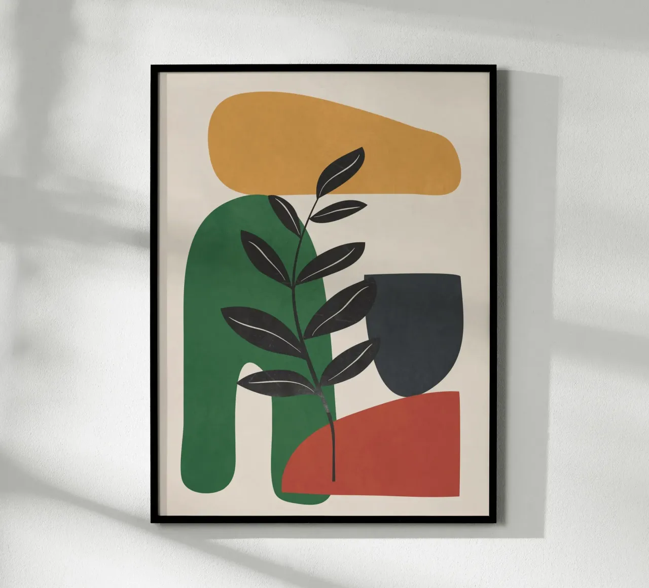 Modern Abstract Minimal Shapes Branches Art 5 carta hahnemühle da Nadjaa