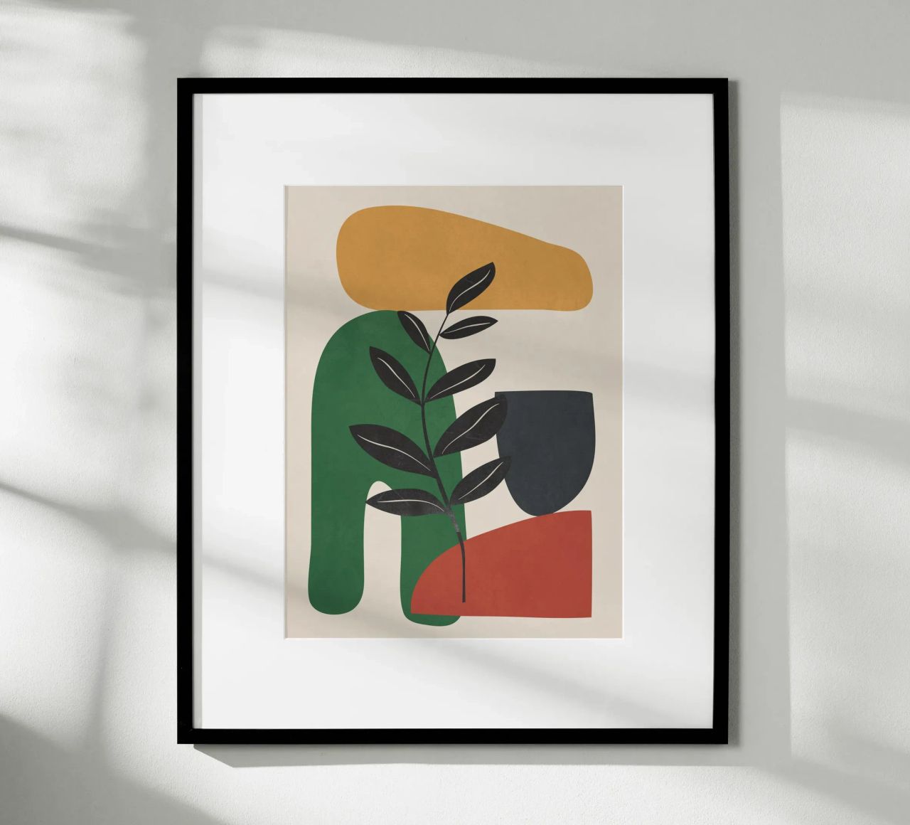 Modern Abstract Minimal Shapes Branches Art 5 carta hahnemühle da Nadjaa
